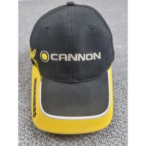 Humminbird Cannon Fishing Embroidered Hat Baseball Cap Black Yellow Adjustable
